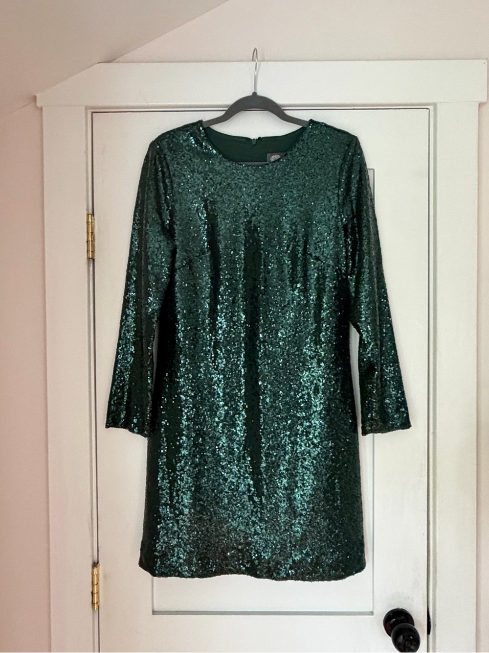 Emerald Green Sequin Shift Dress - Women - Holiday!